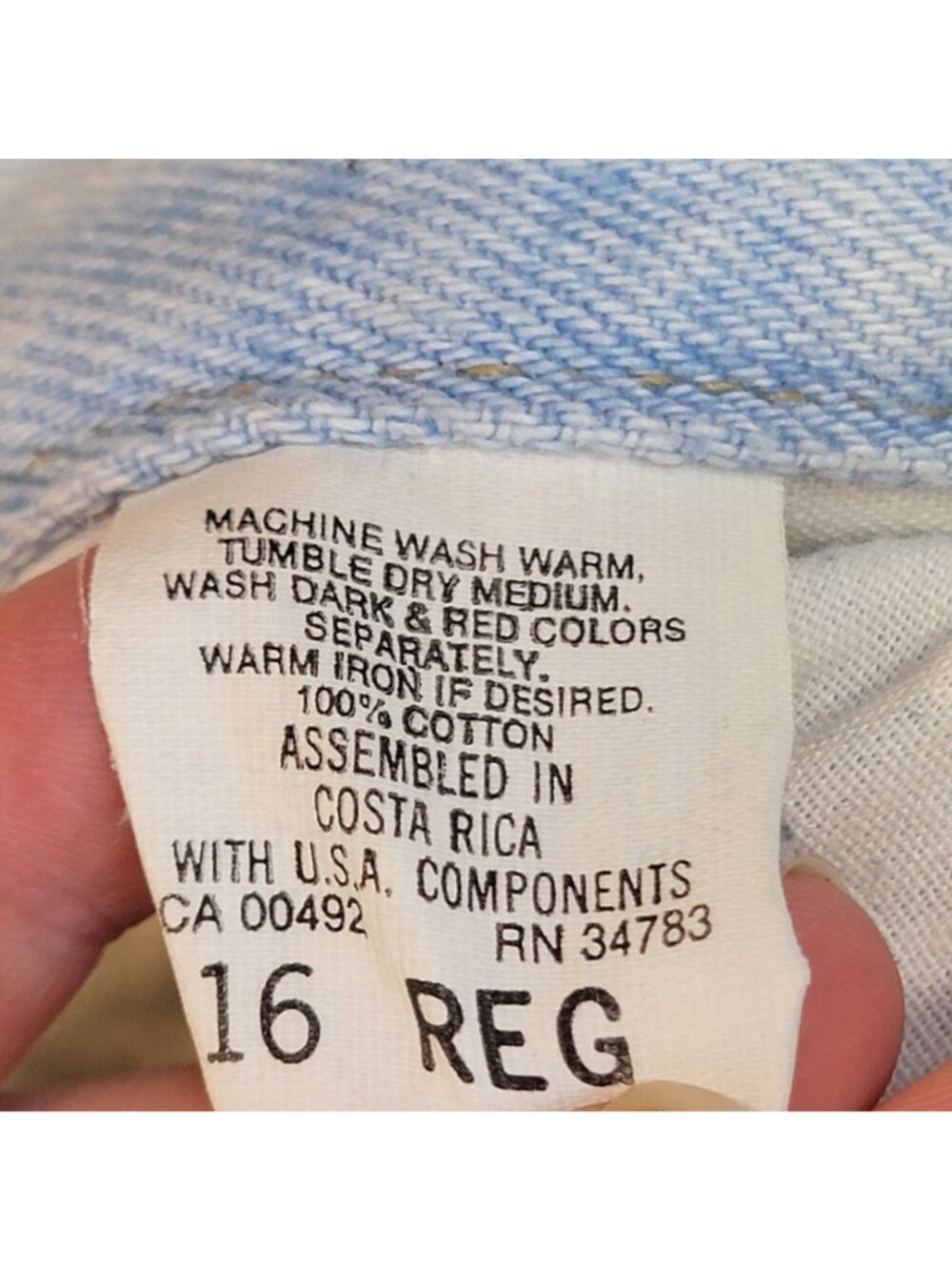 Lee Jeans 27 X 30 Vintage 90s Light Wash Denim High Rise Straight Leg Child 16 - Picture 7 of 16